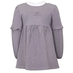 CXL BY CHRISTIAN LACROIX Robe courte col à volants manches longues fille Enfant GRIS CLAIR New