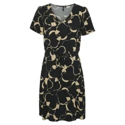VERO MODA Robe courte imprimé avec ceinture Femme NOIR Hot