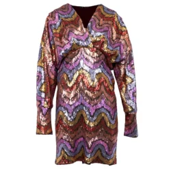HOLLY AND JOEY Robe courte loly à sequins col v Femme MULTICOLORE