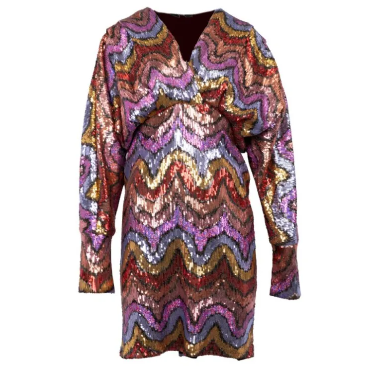 HOLLY AND JOEY Robe courte loly à sequins col v Femme MULTICOLORE