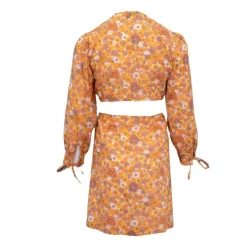 ANTIK BATIK Robe courte marty décolletée fleuri à nouer Femme ORANGE Best