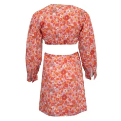 ANTIK BATIK Robe courte marty décolletée fleuri à nouer Femme ROUGE Outlet
