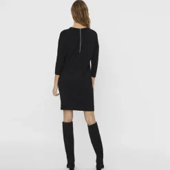 VERO MODA Robe courte e droite zip au dos Femme NOIR