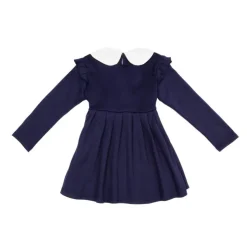 CXL BY CHRISTIAN LACROIX Robe courte plissée col claudine blanc fille épaules à volants Enfant BLEU FONCE Online