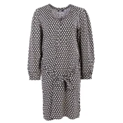 DEELUXE 74 Robe dayia imprimé graphique et blanc Femme NOIR Clearance