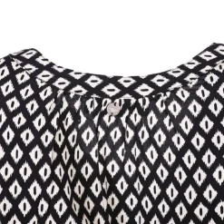 DEELUXE 74 Robe dayia imprimé graphique et blanc Femme NOIR Clearance