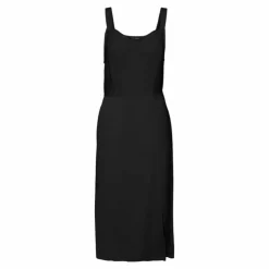 VERO MODA Robe débardeur droite longueur midi fente côté Femme NOIR Sale