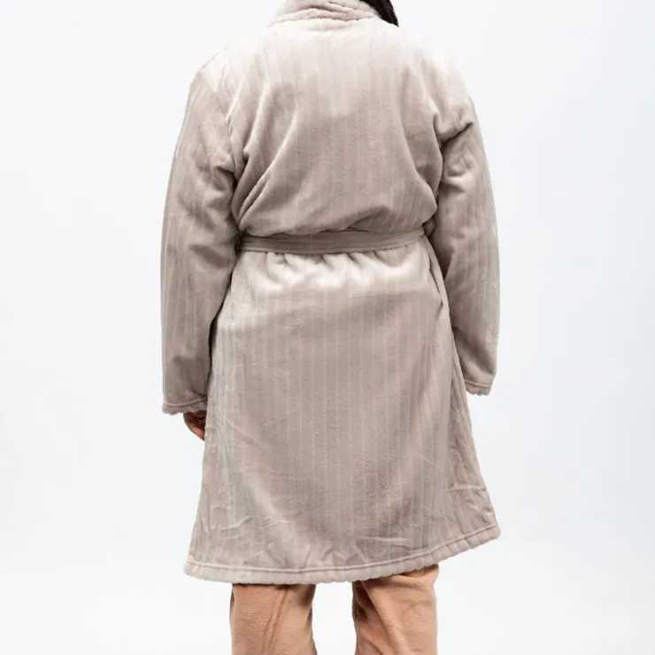 LULU CASTAGNETTE Robe de chambre douce polaire Femme ROSE POUDRE Outlet