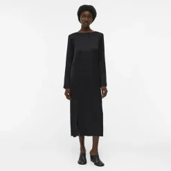 OBJECT Robe de soirée maxi e manches longues avec fente Femme NOIR Best