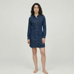 LES TROPEZIENNES PAR M.BELARBI Robe denim guetna Femme BLEU New