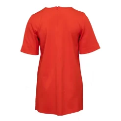 IMPERIAL Robe droite unie courte col rond Femme ORANGE Sale
