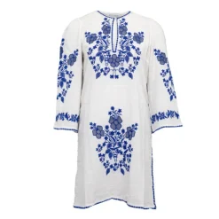 ANTIK BATIK Robe d'été courte avec broderie vana1Femme BLANC Clearance