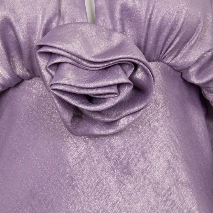 HOLLY AND JOEY Robe flora col cheminée à drapé dos nu Femme VIOLET CLAIR Sale