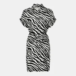 VERO MODA Robe imprimé zèbre manches courtes Femme NOIR Discount