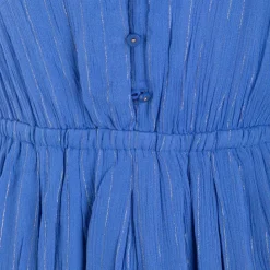 LA PETITE ETOILE Robe juana manches longues ajustée avec liseré doré Femme BLEU ROI Outlet