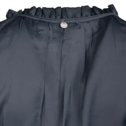 DEELUXE 74 Robe élastiquée à la taille à volants effet soie bleu nuit Femme GRIS FONCE Outlet