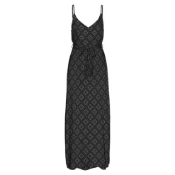 VERO MODA Robe longue à bretelles à motif géométrique avec fente Femme NOIR
