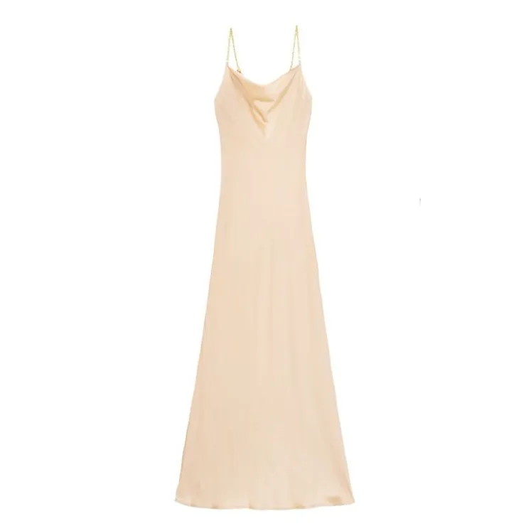 LA PETITE ETOILE Robe longue à bretelles kelis Femme BEIGE