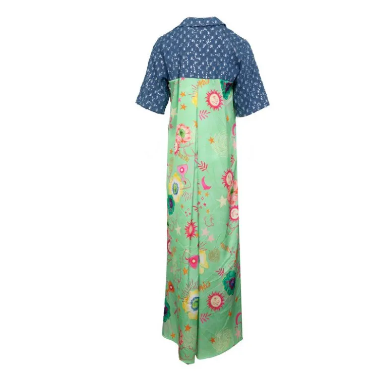 HOLLY AND JOEY Robe longue à fleurs didi jean avec pois Femme VERT CLAIR New