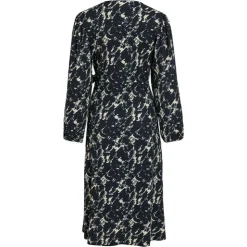VILA Robe longue cache coeur bleu imprimée Femme BLEU FONCE Clearance