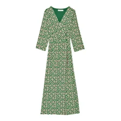 LA PETITE ETOILE Robe longue cache coeur millo retro Femme VERT Sale