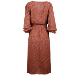 LA PETITE ETOILE Robe longue ceinturée col V bouton poitrine yazzi brown Femme MARRON Best