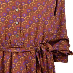 LA PETITE ETOILE Robe longue ceinturée col V bouton poitrine yazzi brown Femme MARRON Best