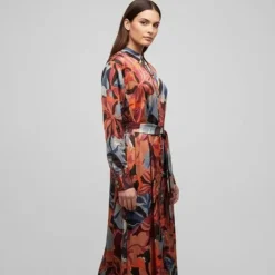 IMPERIAL Robe longue chemise à motif avec ceinture Femme MULTICOLORE Best