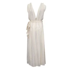 ANTIK BATIK Robe longue coton portefeuille liseré brillant Femme BLANC ECRU Hot