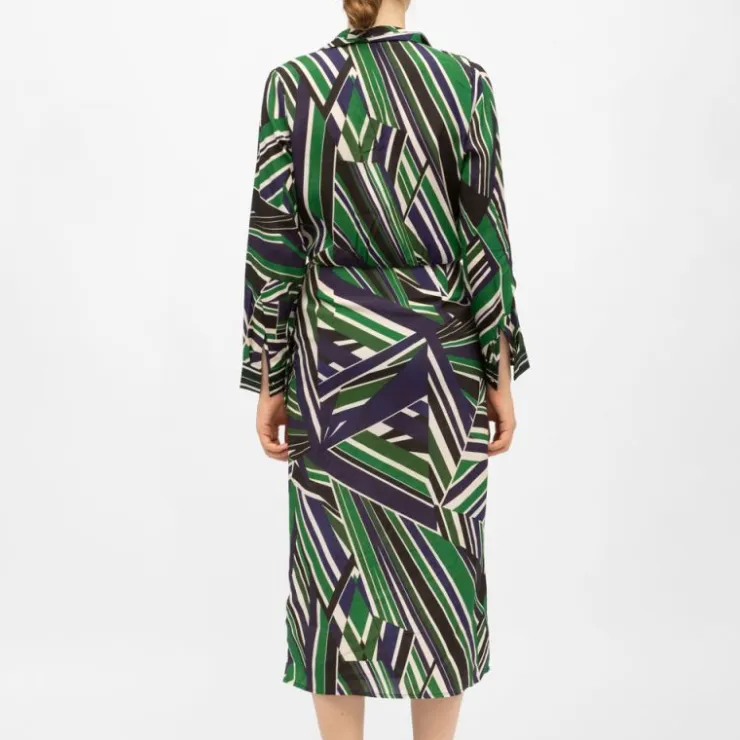 LA PETITE ETOILE Robe longue effet portefeuille col V rheda manches longues Femme VERT Outlet