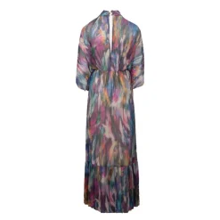 HOLLY AND JOEY Robe longue kyo col cheminée imprimé coloré Femme MULTICOLORE Clearance