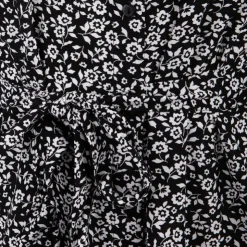 VERO MODA Robe longue manches courtes à petites fleurs verte Femme NOIR