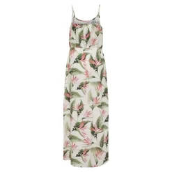 ONLY Robe longue sans manche col rond motif fleurs tropicales Femme BLANC Hot