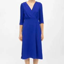 LA PETITE ETOILE Robe manches 3/4 col v roxane bleu vibrant Femme BLEU ROI Online
