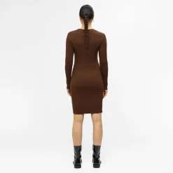 OBJECT Robe manches longues col V OBJAE THESS Femme MARRON Clearance