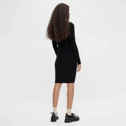 OBJECT Robe manches longues col V OBJAE THESS Femme NOIR Clearance