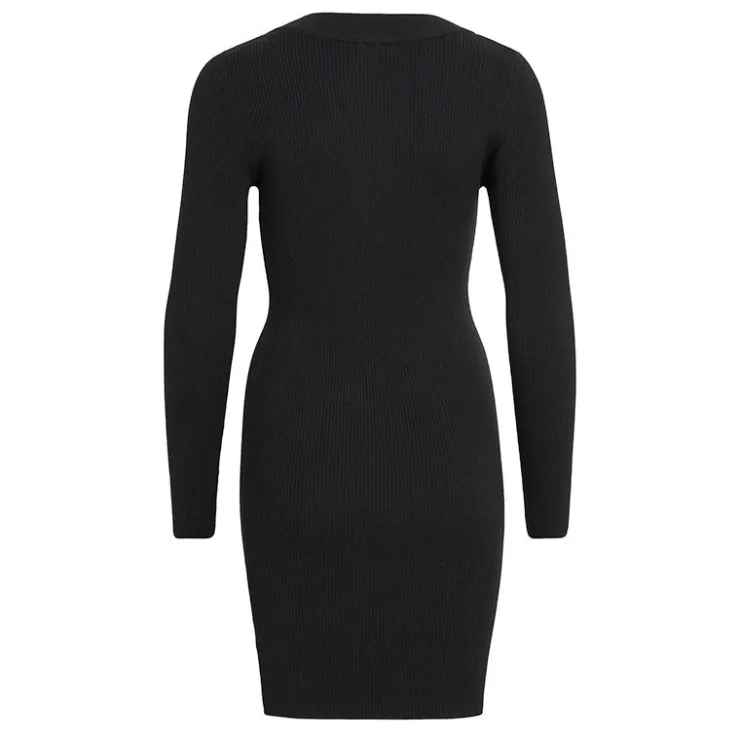 OBJECT Robe manches longues col V OBJAE THESS Femme NOIR Clearance