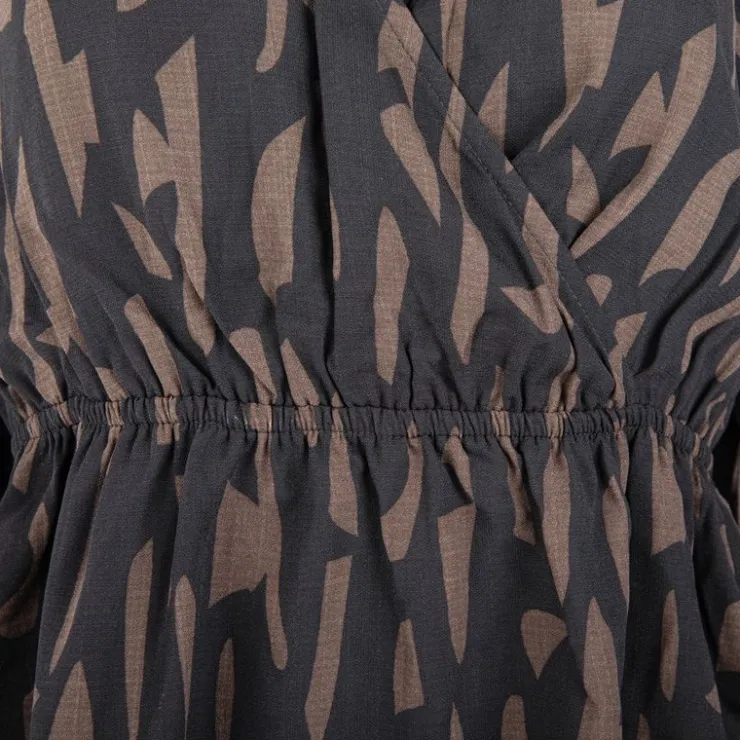 JDY Robe manches longues Divya col en V regular fit Femme MARRON New