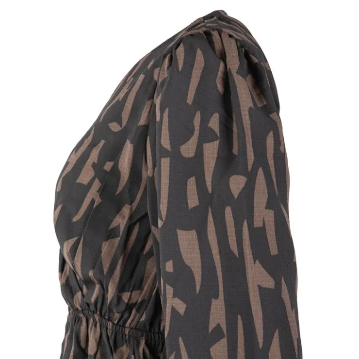 JDY Robe manches longues Divya col en V regular fit Femme MARRON New