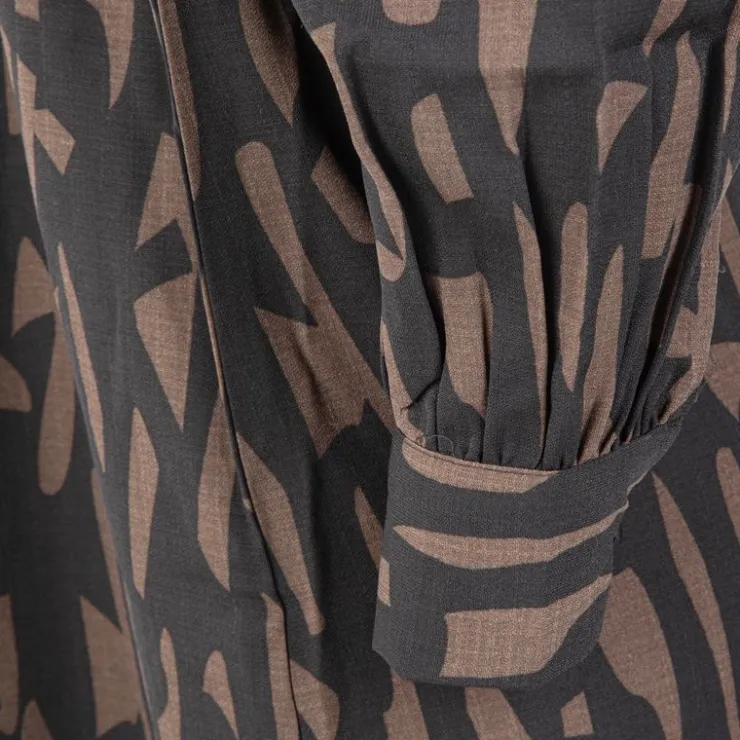 JDY Robe manches longues Divya col en V regular fit Femme MARRON New