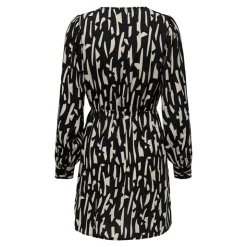 JDY Robe manches longues Divya col en V regular fit Femme BLANC ECRU Clearance