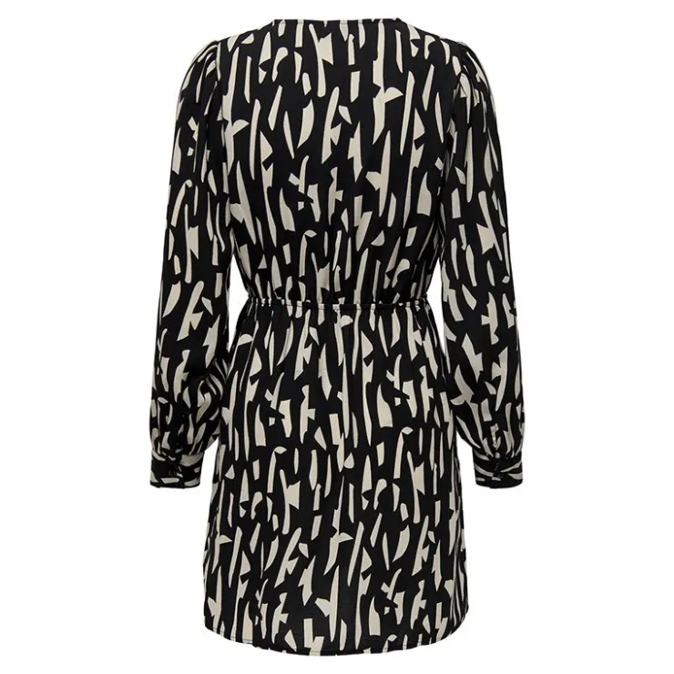 JDY Robe manches longues Divya col en V regular fit Femme BLANC ECRU Clearance