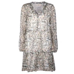 DEELUXE 74 Robe manches longues imprimée léopard Femme BEIGE Best