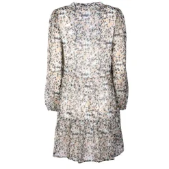 DEELUXE 74 Robe manches longues imprimée léopard Femme BEIGE Best