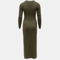 BILL TORNADE Robe maxi maille torsadée col rond Femme KAKI Online