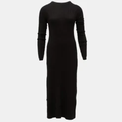 BILL TORNADE Robe maxi maille torsadée col rond Femme NOIR Hot