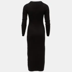 BILL TORNADE Robe maxi maille torsadée col rond Femme NOIR Hot