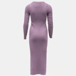 BILL TORNADE Robe maxi maille torsadée col rond Femme VIOLET CLAIR Best