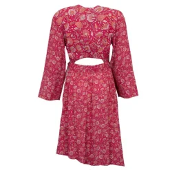ANTIK BATIK Robe mi longue asymétrique dandy imprimé fleuri fuschia Femme ROSE Sale