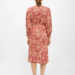 LA PETITE ETOILE Robe mi longue motif cachemire rokia avec fente Femme ROUGE Best